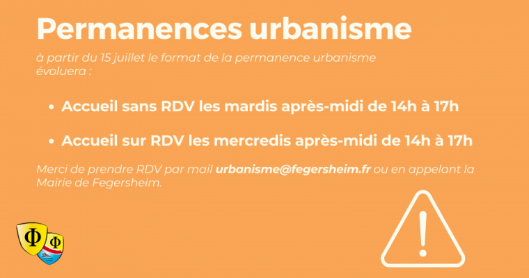 Evolution de la permanence urbanisme